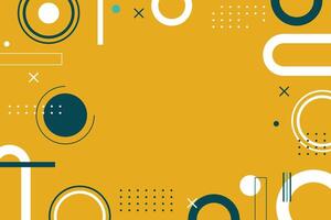 Abstract flat geometric in orange background vector
