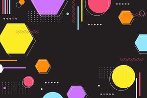 Abstract flat geometric shape in black background vector