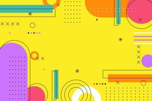 Abstract flat geometric shape in yellow background vector
