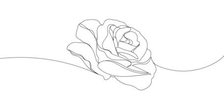 Rose flower in single continuous line drawing style for logo or emblem. modern illustration vector