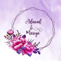 romantic watercolor frame with copy space vector