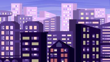 Flowing From Right To Left The City View On Alpha Channel 2D Cartoon Animation video