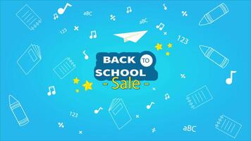 Back to School Text with School Elements 2D Cartoon Animation video