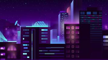 Flowing From Right To Left The City View On Alpha Channel 2D Cartoon Animation video
