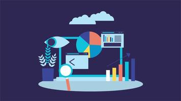 A Mysterious Eye Analyzing Business While Checking Financial Metrics 2D Cartoon Animation video