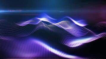 A mesmerizing display of purple glowing particle waves video