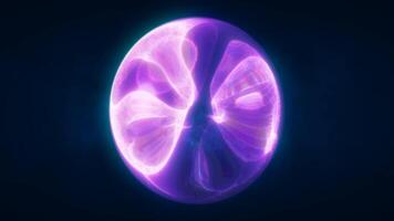 A vibrant, glowing pink orb with swirling, fluid patterns, set against a dark background. Ideal for sci-fi, abstract, or futuristic design video