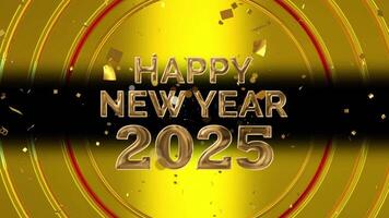 HAPPY NEW YEAR 2025 TEXT ANIMATION WITH GOLD BACKGROUND video