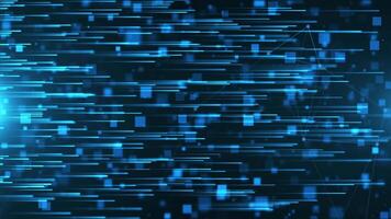 Abstract blue digital background. Visualization of big data particle flow or network connection. 4K animation, seamless loop, computer technology concept. video