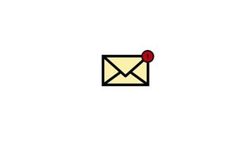 Email notification icon animation, email inbox notification icon animation video