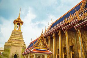 AShowcasing intricate architecture and traditional, Wat Phra Kaew, Thailand. photo