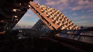 A massive architectural structure with numerous windows video