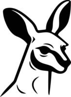 A strong and simple black and white illustration of a kangaroo s head, perfect for branding, logos, and design projects vector