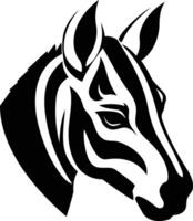 Striking black and white element illustration of a zebra s head vector