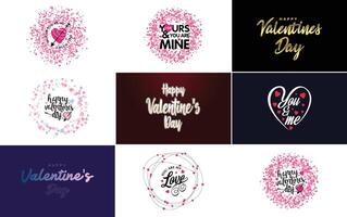 Love word art design with a heart shaped gradient background vector