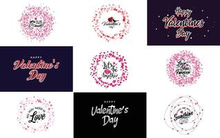 Love word art design with a heart shaped gradient background vector