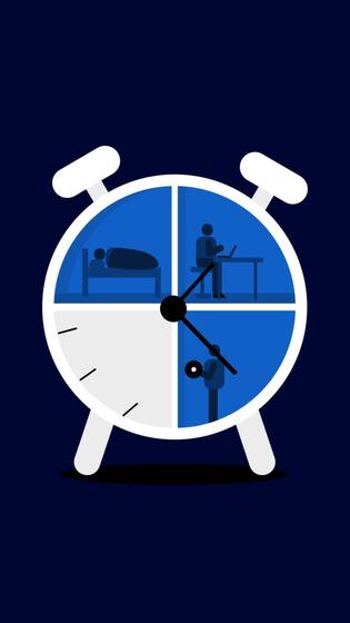 a clock in which there is everyday human activity, visualizing time ...