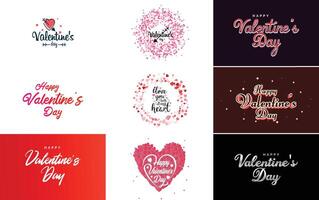 Happy Valentine s Day typography poster with handwritten calligraphy text isolated on white background element illustration vector