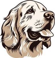 A detailed element illustration of a golden retriever s head, featuring a friendly and expressive face vector