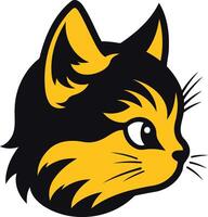 A bold and playful illustration of a cat s head, perfect for branding, logos, and mascot designs vector