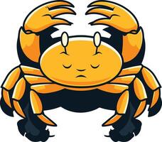 Cute cartoon crab with a grumpy expression vector