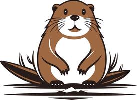 Cute cartoon beaver with a friendly expression, perfect for children s books, branding, or educational materials vector