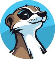 Cute cartoon meerkat mascot with big eyes and a playful smile vector