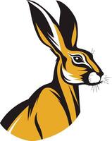 A bold and stylized illustration of a rabbit s head, perfect for branding or logos vector