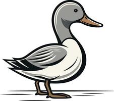 A cartoon illustration of a duck, perfect for kids books, educational materials, or any design project needing a friendly and approachable waterfowl image vector