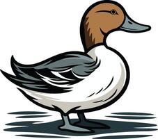A charming illustration of a cartoon duck, perfect for adding a touch of whimsy to your designs vector
