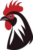 A bold, graphic illustration of a rooster s head, perfect for creating a powerful logo or branding element vector