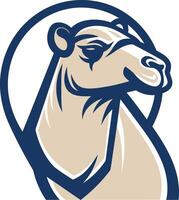 A bold, element illustration of a camel s head, perfect for branding or mascot design vector