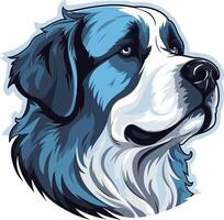 A powerful and stylized illustration of a dog s head, showcasing a strong jawline and piercing gaze vector