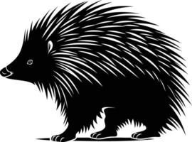 A simple yet striking silhouette of a porcupine, perfect for designs needing a touch of the wild vector
