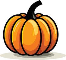 A cartoon pumpkin with a bright orange color and a simple design vector