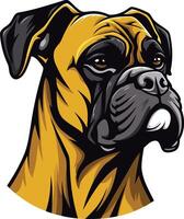 A striking element illustration of a boxer dog s head, captured in a powerful and expressive pose vector