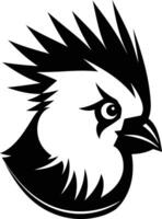 Bold and striking black and white element illustration of a bird s head, perfect for logos, branding, and graphic design projects vector