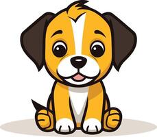 Adorable cartoon puppy with big eyes and a happy expression vector