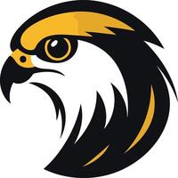 A bold and dynamic element illustration of a falcon s head, perfect for use as a logo, mascot, or symbol vector