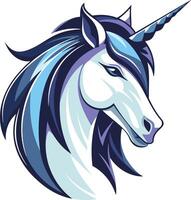 A vibrant and bold illustration of a majestic unicorn s head, perfect for adding a touch of fantasy and magic to your design projects vector