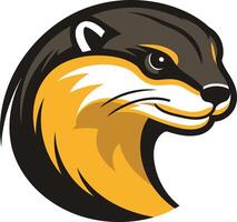 A bold and playful illustration of an otter s head, perfect for mascot designs, branding, and sporting teams vector
