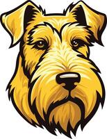 A vibrant illustration of a wirehaired fox terrier, showcasing the breed s distinctive features vector