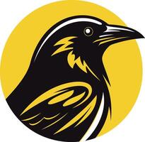 Bold and graphic illustration of a raven s head, perfect for logo designs or branding projects vector