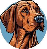A detailed, element illustration of a handsome brown dog s head, featuring expressive eyes and a thoughtful expression vector