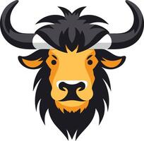 A bold and colorful illustration of a bull s head, perfect for branding, mascot designs, or any project needing a powerful animal symbol vector