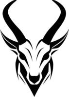 A bold and striking black and white illustration of a goat s head, perfect for branding, tattoos, or any design needing a powerful symbol vector