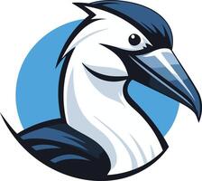 A bold and stylized illustration of a heron s head, perfect for branding, logos, and mascot designs vector