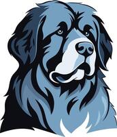 A powerful and striking illustration of a newfoundland dog s head, captured in a bold, graphic style vector