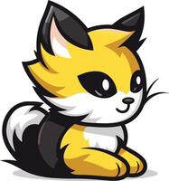 Cute cartoon fox with big eyes and a happy expression vector