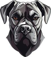 A striking illustration of a powerful black dog s head, perfect for designs needing a bold and assertive look vector
